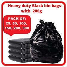 EXTRA STRONG BLACK HEAVY DUTY BIN LINERS BAGS RUBBISH WASTE REFUSE SACKS 200G UK