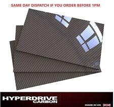Carbon Fibre Sheet Gloss Twill 3k Rigid 100% Carbon  1 2 3 4 5 mm  UK Supplier!