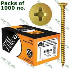 Packs of 1000 Timco SOLO YELLOW WOODSCREW POZI COUNTERSUNK SOLOC 3.5 4 4.5 5 6mm