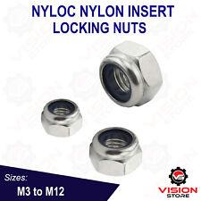 NYLOC NYLOCK NYLON LOCK NUTS M3 M4 M5 M6 M8 M10 M12 DIN 985 BZP Zinc 1-1000 PCS