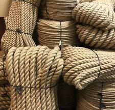 Jute Rope Hessian Twisted Cord Boat Decking Ropes Braided Garden Sash 6mm-50mm 