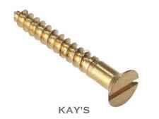 SOLID BRASS SLOTTED COUNTERSUNK WOOD SCREWS ALL GAUGES & SIZES 2,3,4,6,8,10,12  
