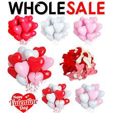 25 pk Red & White Heart Shape Balloons Valentines Special Decorations baloons