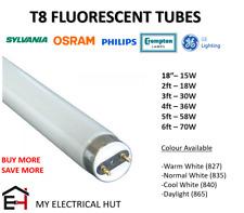 T8 Fluorescent Tube 18" 2ft 3ft 4ft 5ft 6ft Warm White Cool White Daylight BRAND
