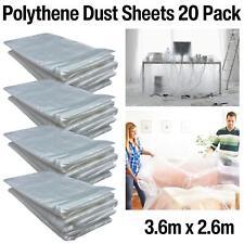 20x Polythene Dust Sheet Clear Cover For Painting Decorating Furniture Plastic