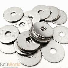 M5 M6 M8 M10 M12 A4 MARINE GRADE STAINLESS STEEL MUDGUARD PENNY/REPAIR WASHERS 