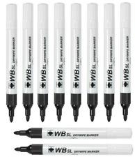 10 BLACK Quality Whiteboard Dry Wipe Marker BULLET TIP Pens WB BRAND Drywipe  
