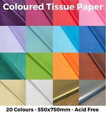 Coloured Tissue Paper - High Quality & Acid Free - 500mm x 750mm - 20 Colours