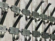 COAT HOOKS- NUMBERS AND LETTERS - CAST IRON -0-20 /A-Z-VINTAGE ANTIQUE IRON